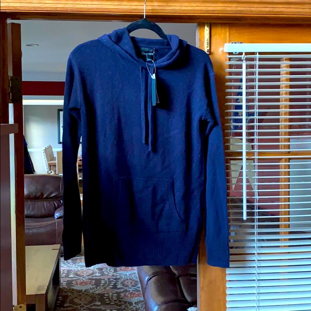 J crew cashmere hooded sweater